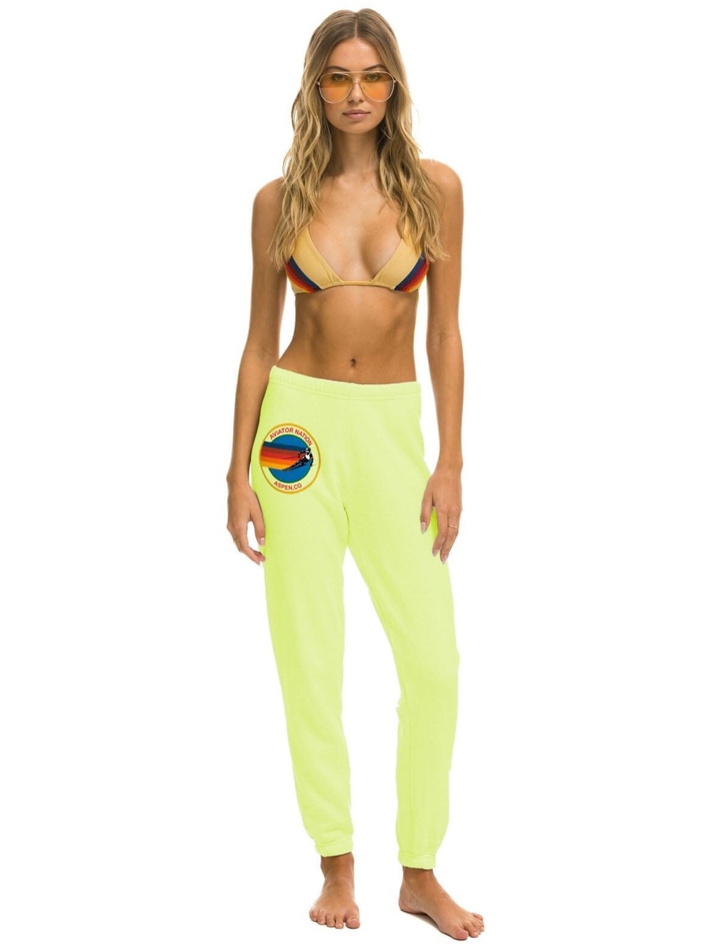 AVIATOR NATION ASPEN SWEATPANTS - NEON YELLOW - XL